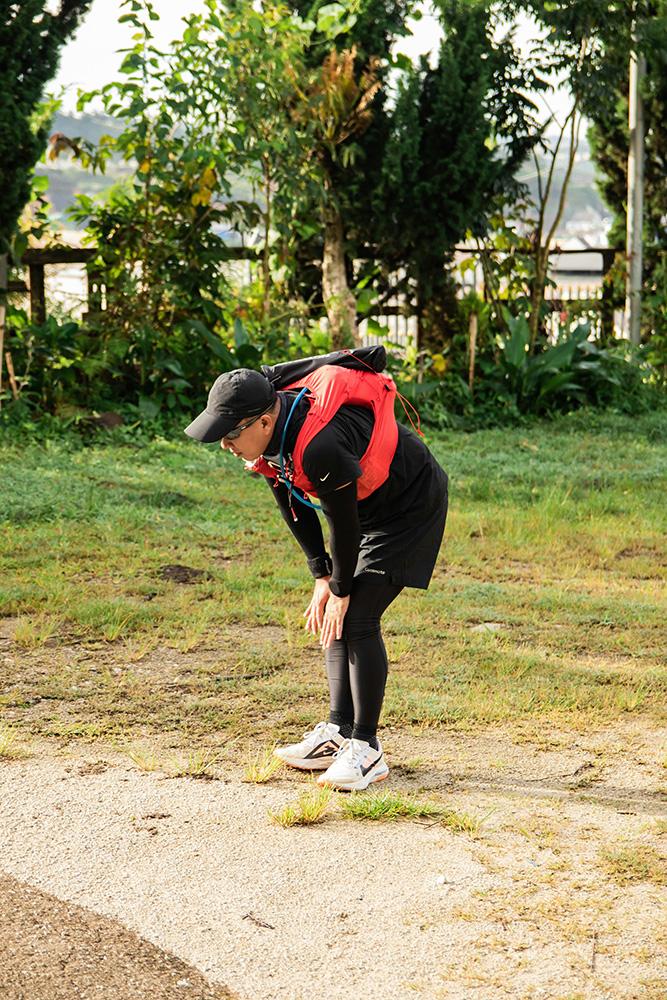 Person resting in run